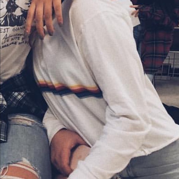 Brandy Melville Rainbow Long Sleeve - Picture 5 of 5